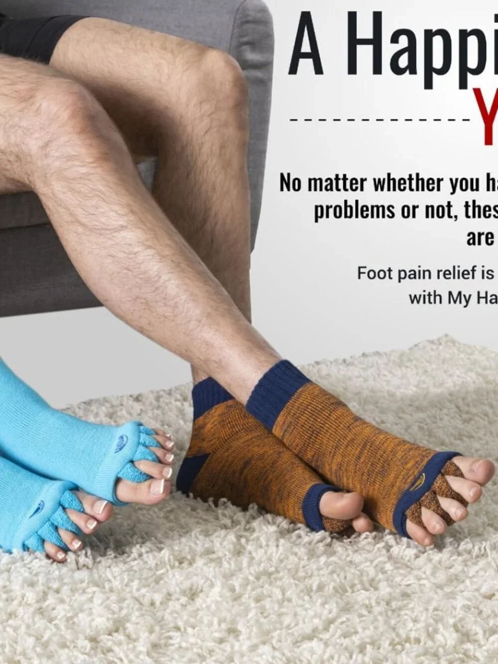 Foot Alignment Socks with Toe Separators for Men or Women